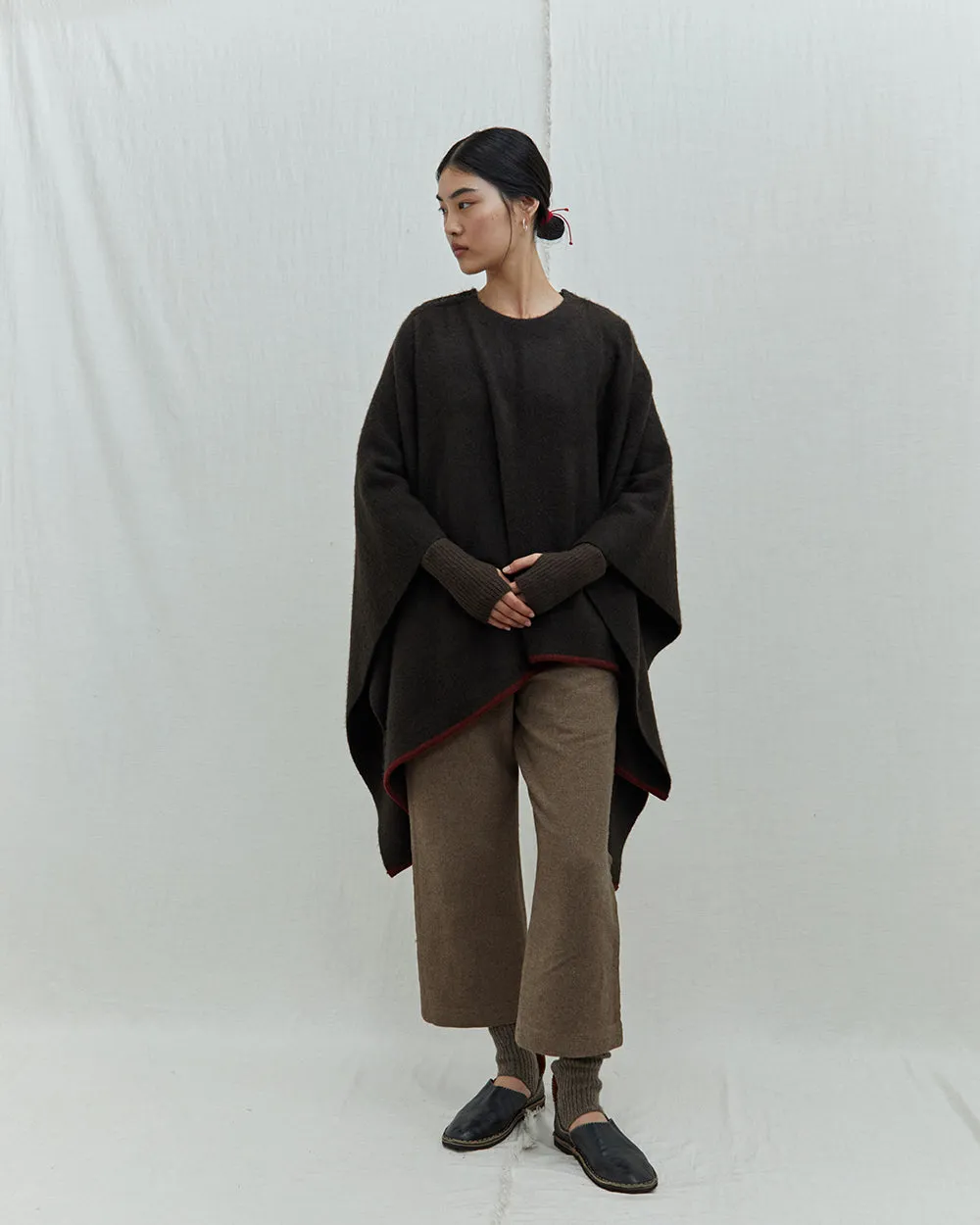 Round-Neck Sleeved Poncho