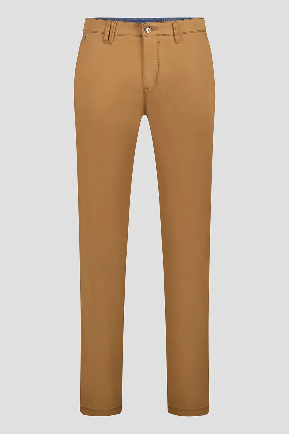 Satin Brushed Cotton Chinos - Brown