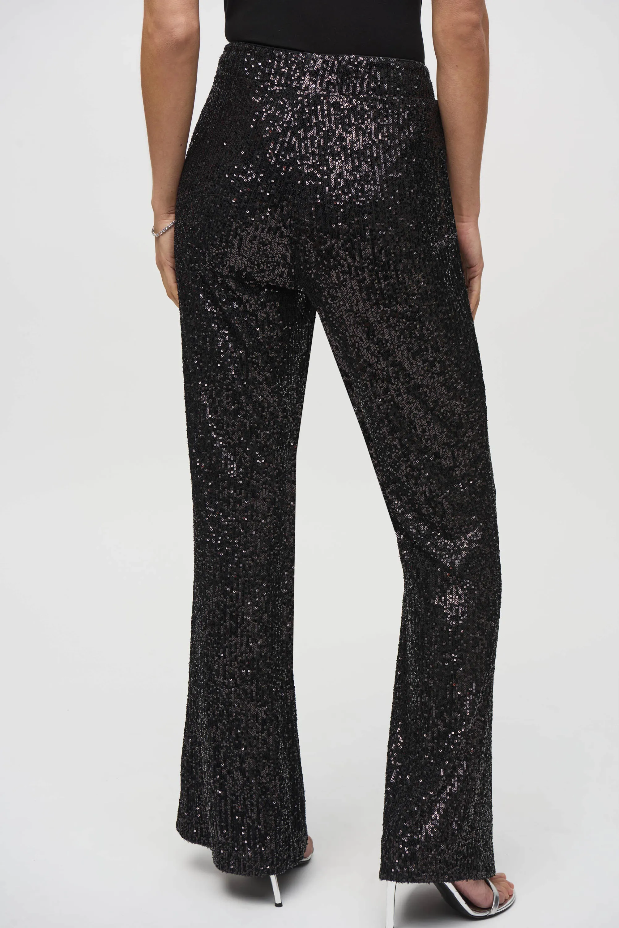 Sequins Flared Pull-On Pants