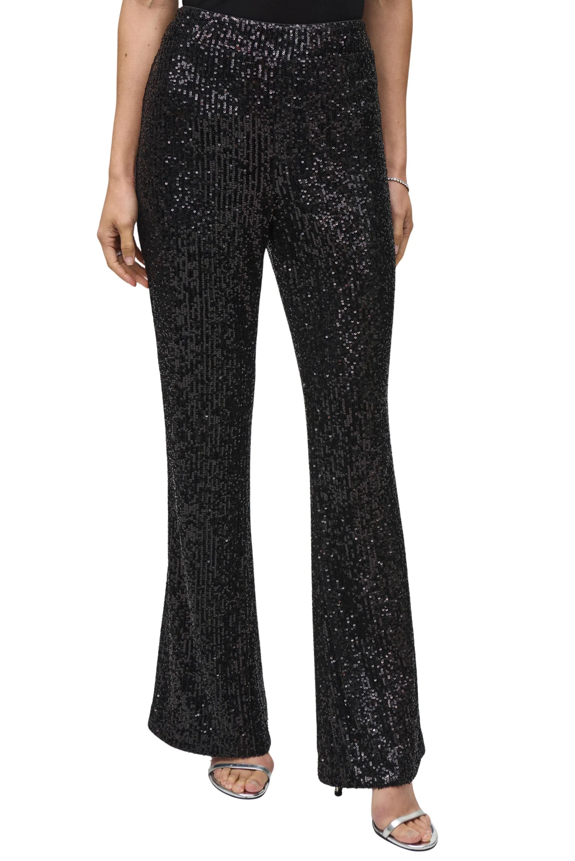 Sequins Flared Pull-On Pants