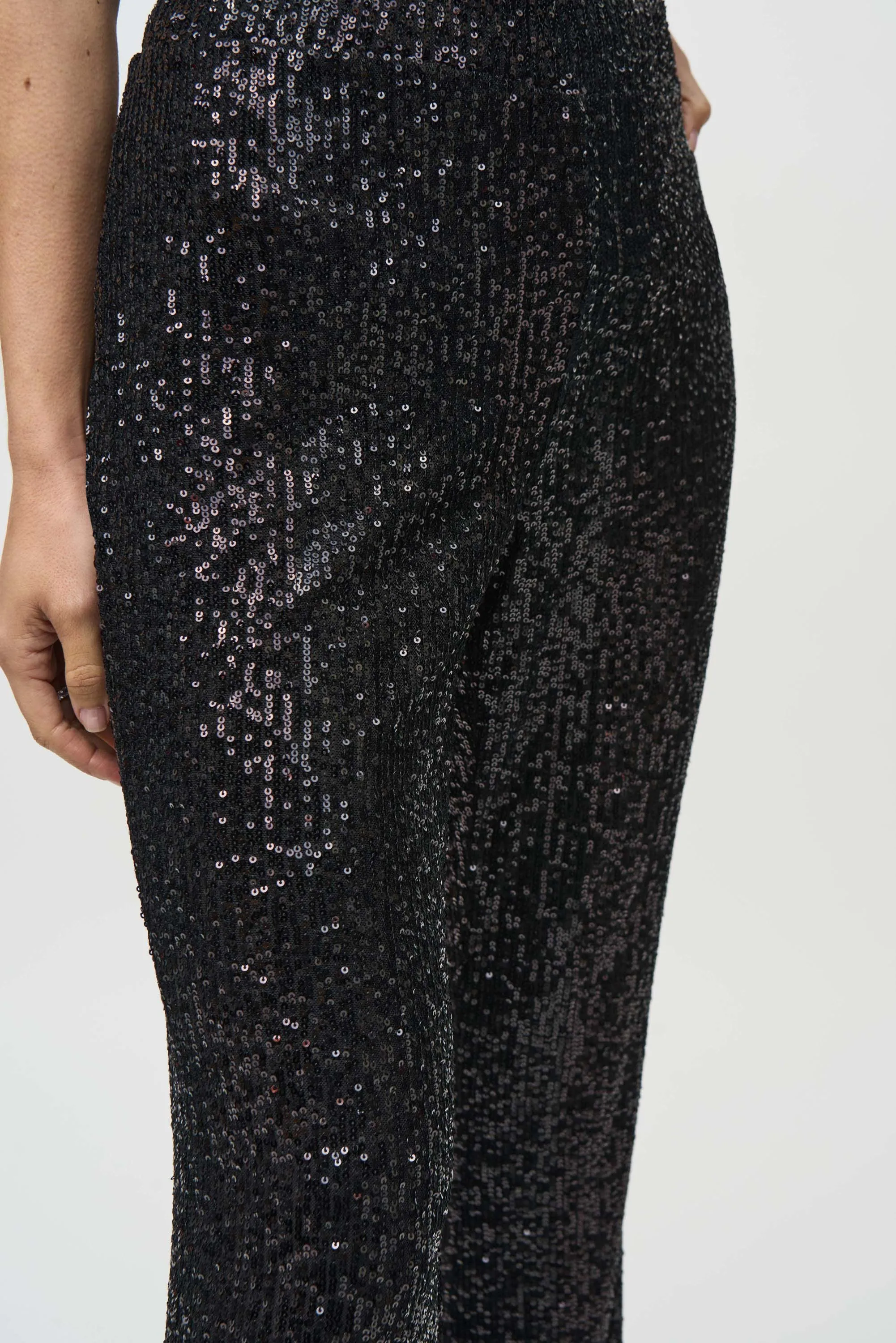 Sequins Flared Pull-On Pants