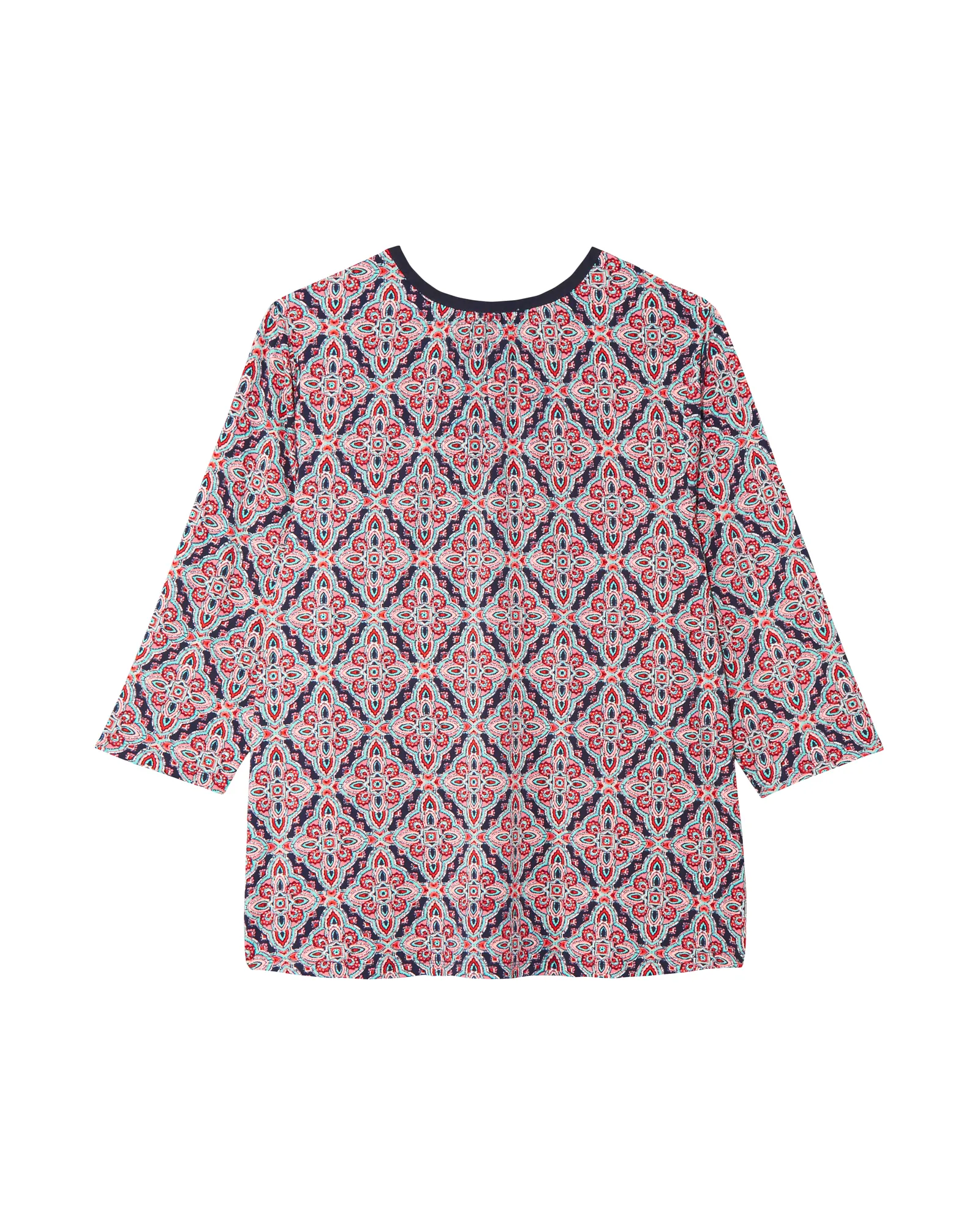 Shelby Three-Quarter Sleeve Top | Pink / Navy