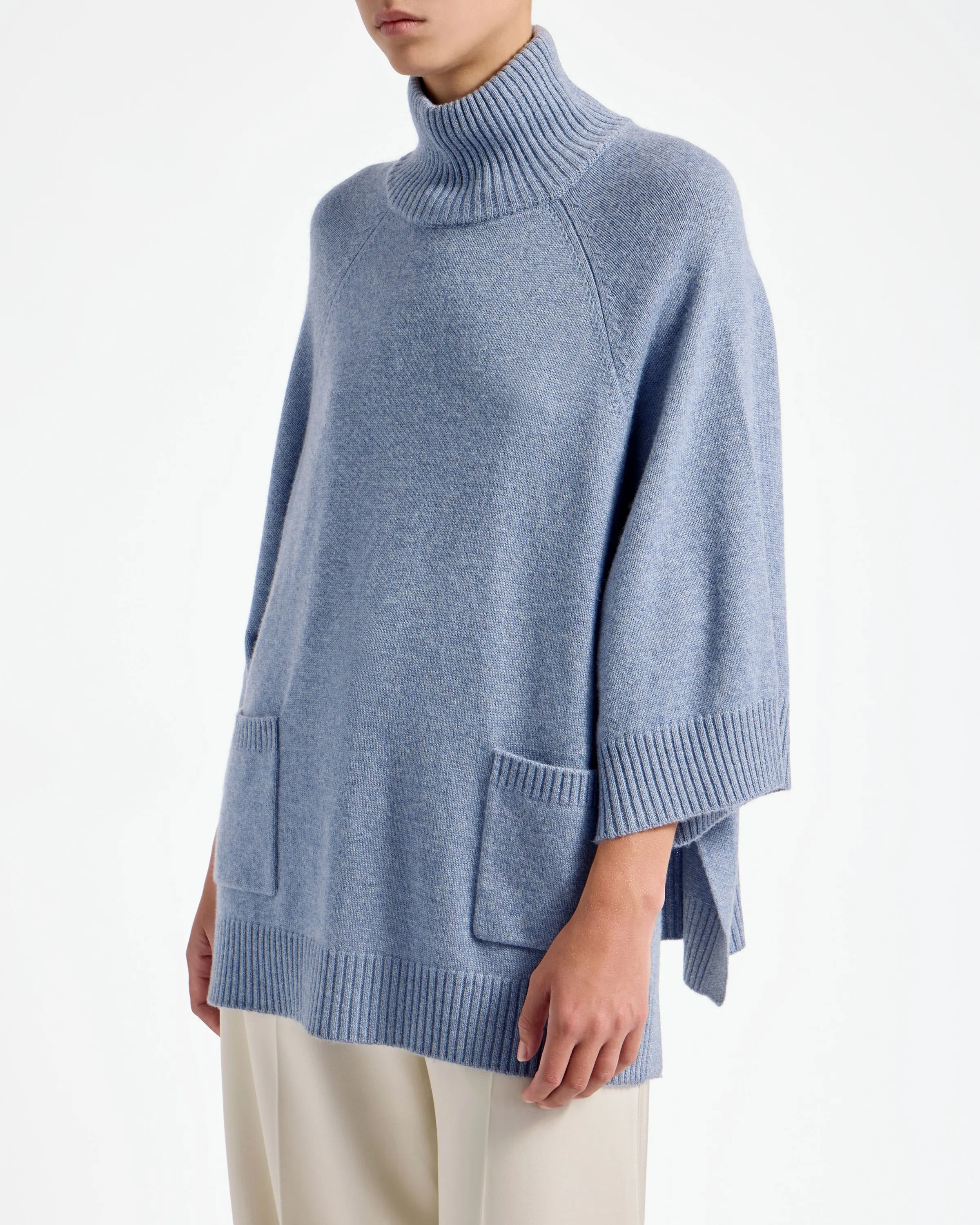 Shuna Cashmere Wool Pullover - Denim Blue