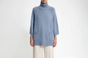 Shuna Cashmere Wool Pullover - Denim Blue