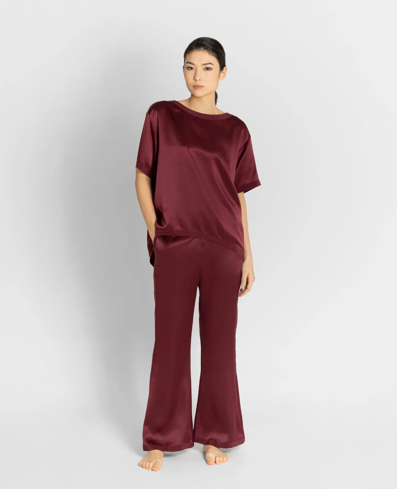 Silk Pyjamas Flare Lounge Pants