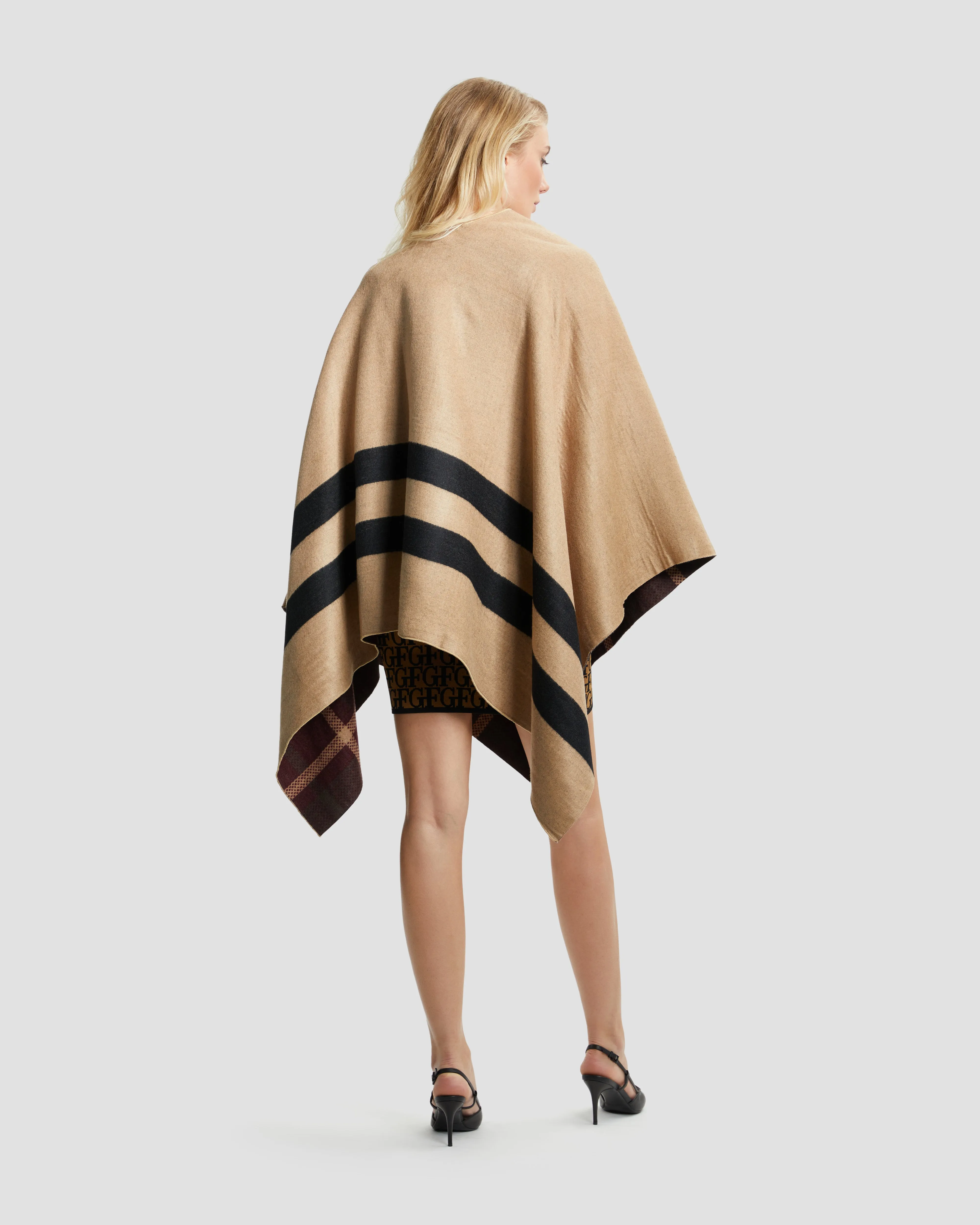 Solid Tone Brand Detailed Poncho