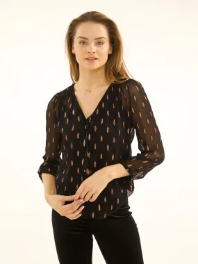 Stardust Betty Blouse - Black Confetti