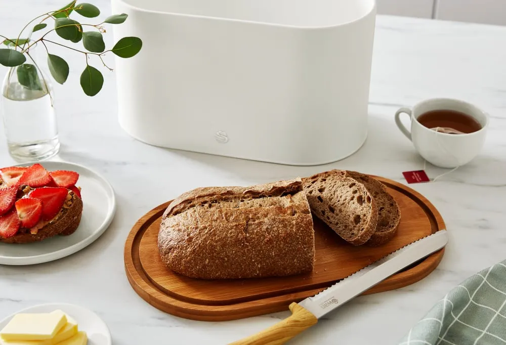 Swan Nordic Oval Bread Bin with Cutting Board Lid