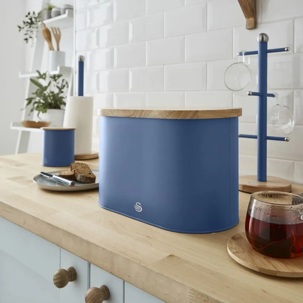 Swan Nordic Oval Bread Bin with Cutting Board Lid