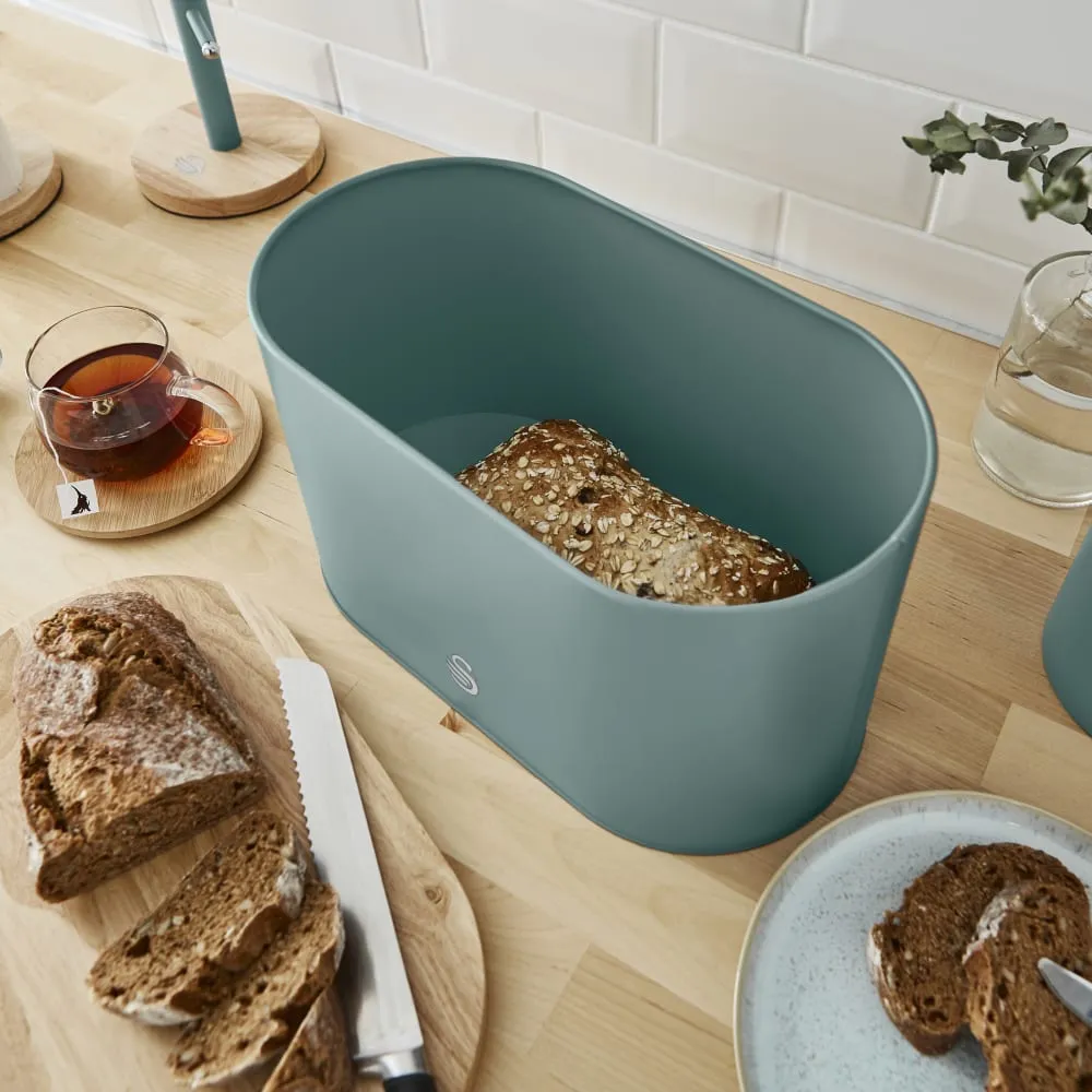 Swan Nordic Oval Bread Bin with Cutting Board Lid