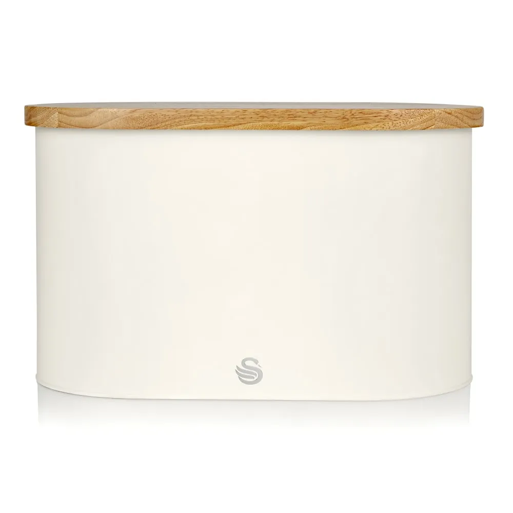 Swan Nordic Oval Bread Bin with Cutting Board Lid