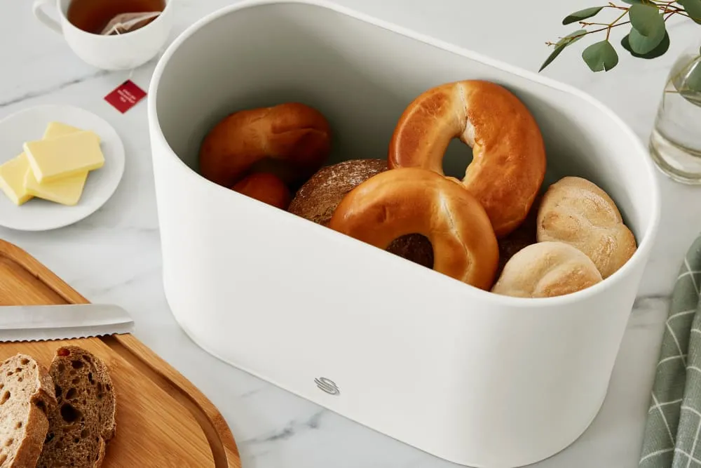 Swan Nordic Oval Bread Bin with Cutting Board Lid