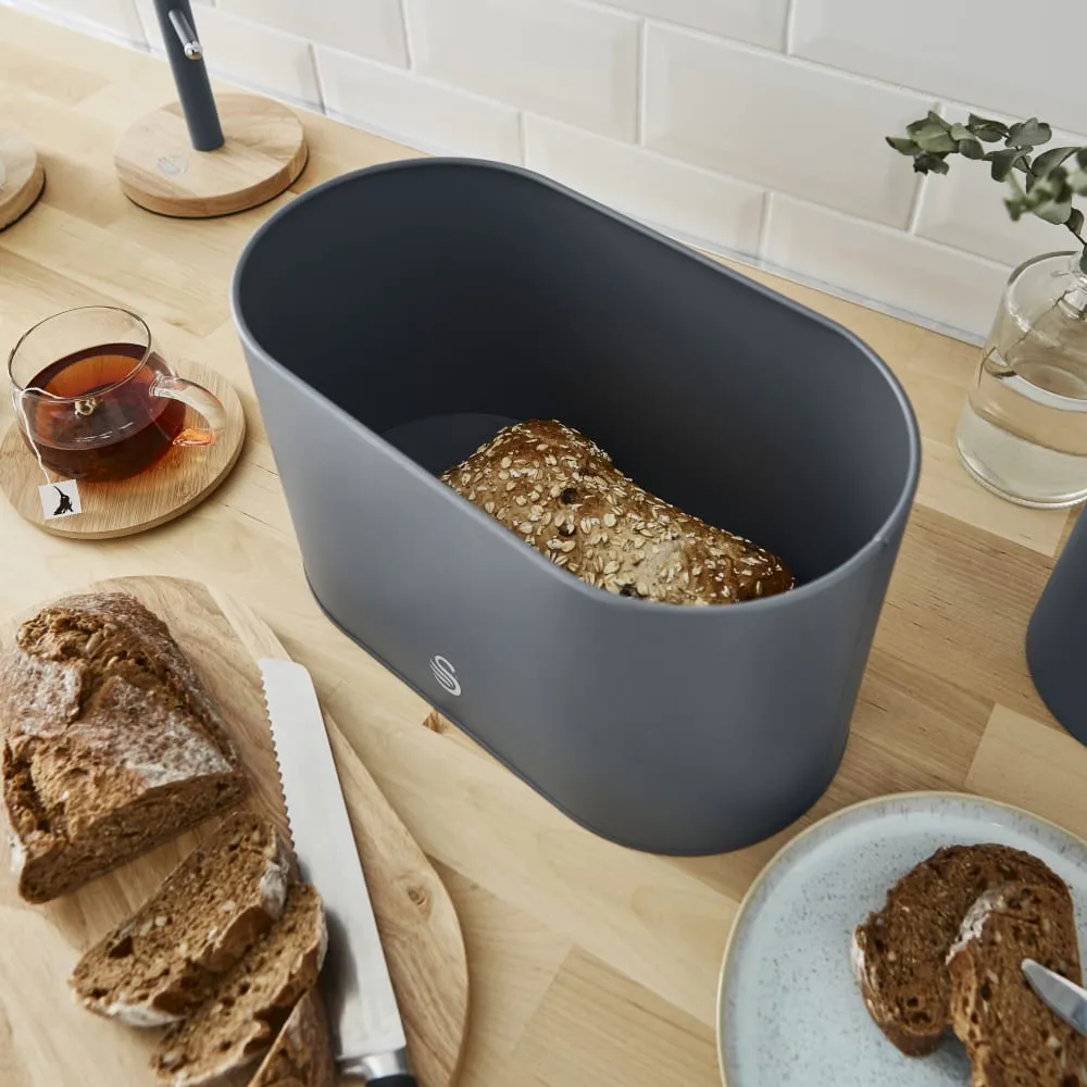 Swan Nordic Oval Bread Bin with Cutting Board Lid