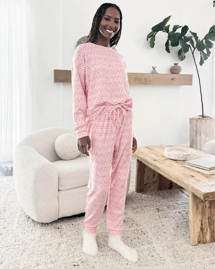 TINY HEARTS MARNA FUZZY THERMAL PJ SET