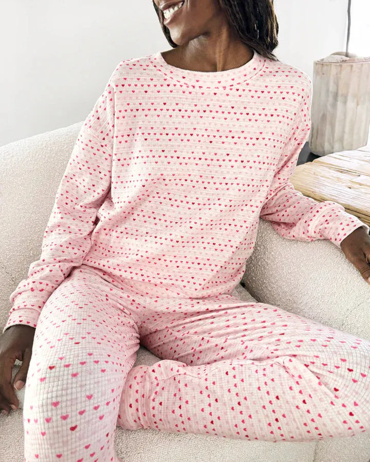 TINY HEARTS MARNA FUZZY THERMAL PJ SET