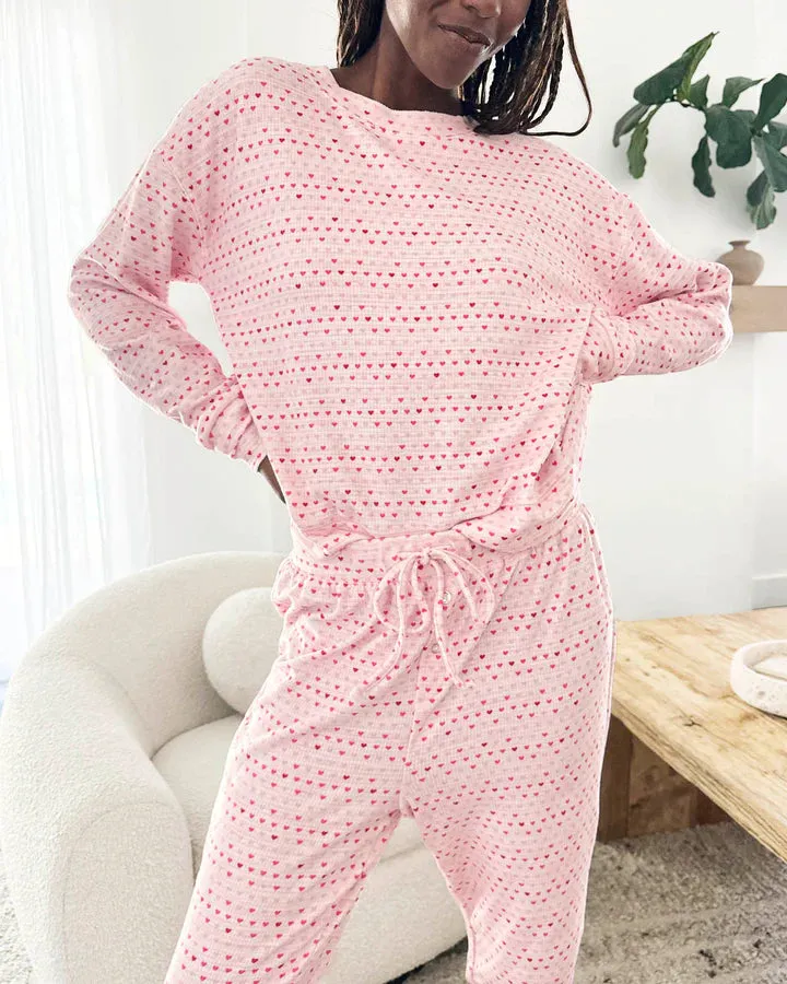 TINY HEARTS MARNA FUZZY THERMAL PJ SET