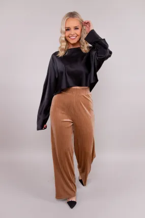 Velvet Sparkle Festive Flares - Taupe