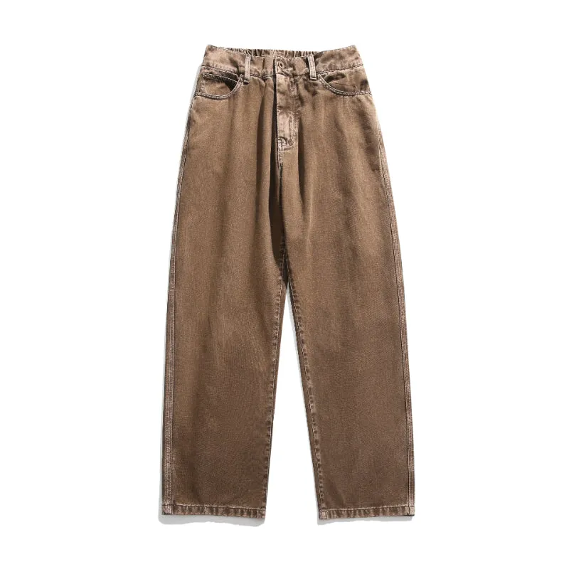 Vintage Washed Straight-leg Cargo Pants