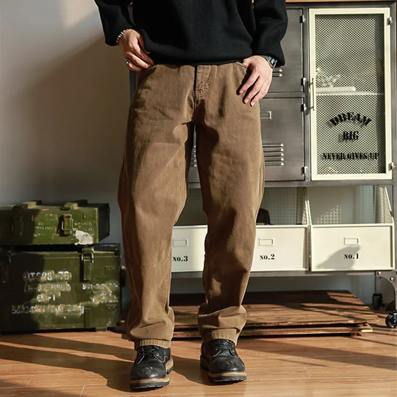 Vintage Washed Straight-leg Cargo Pants