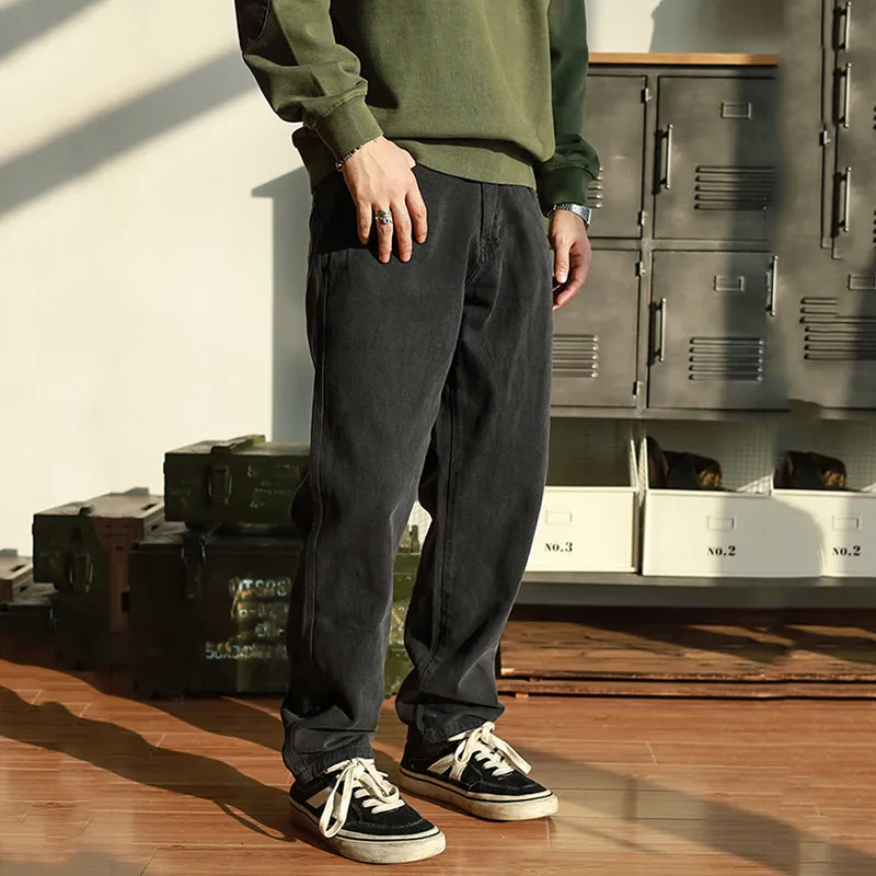 Vintage Washed Straight-leg Cargo Pants