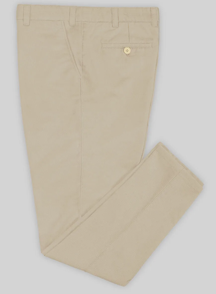 Washed Sand Feather Cotton Canvas Stretch Chino Pants