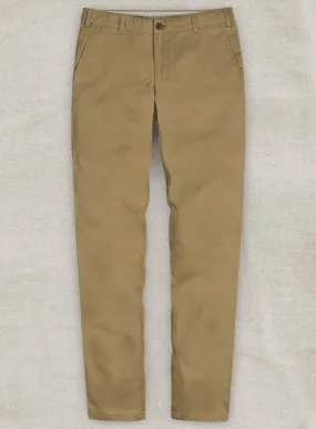 Washed Tan Feather Cotton Canvas Stretch Pants