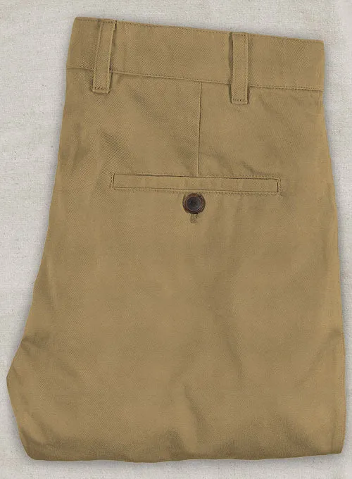 Washed Tan Feather Cotton Canvas Stretch Pants