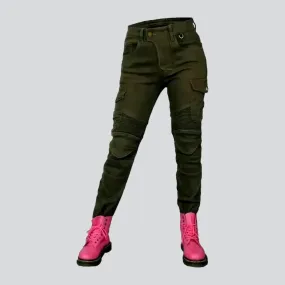 Winter women's biker jeans