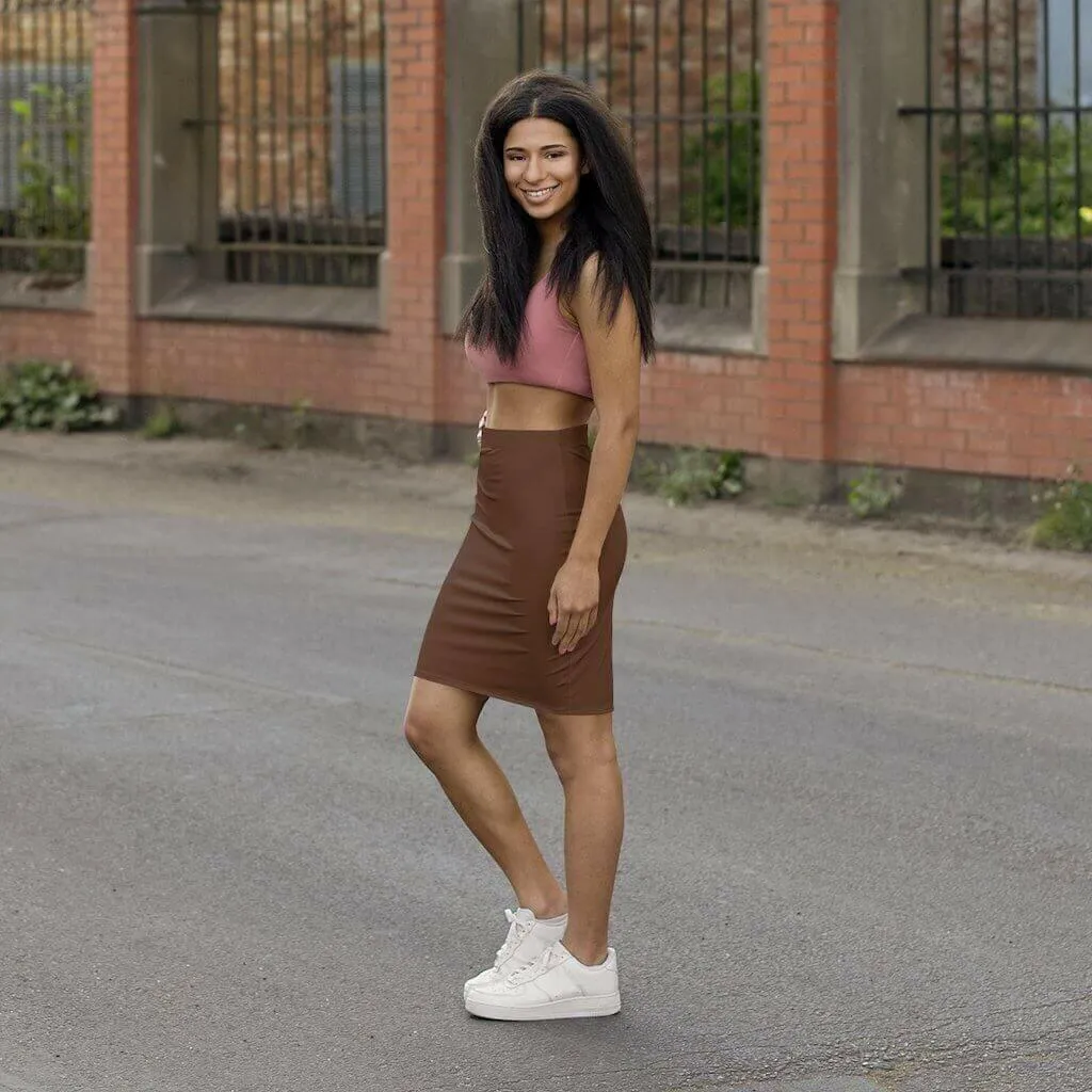 Womens Skirt, Chocolate Brown Pencil Skirt